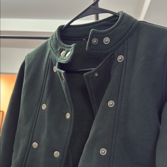 Dark Green Double-Breasted Women's Jacket - Picture 5 of 5